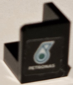 Panel 1 x 1 x 1 Corner with Dark Turquoise and White Petronas Logo Pattern Model Left Side (Sticker) - Set 75883