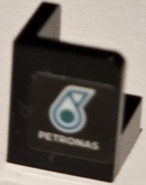 Panel 1 x 1 x 1 Corner with Dark Turquoise and White Petronas Logo Pattern Model Right Side (Sticker) - Set 75883