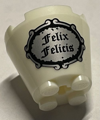 Cone 3 x 3 x 2 with 'Felix Felicis' on Black and Silver Background Pattern (Sticker) - Set 76391