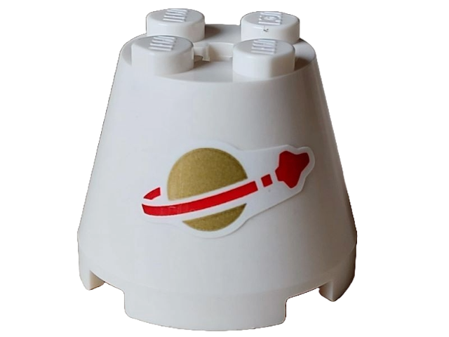 Cone 3 x 3 x 2 with Gold and Red Classic Space Logo Pattern (Sticker) - Set 40712