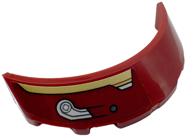 Windscreen 3 x 6 x 1 Curved with Gold and Silver Armor Plates and Black Lines Pattern Model Left Side (Sticker) - Set 76247