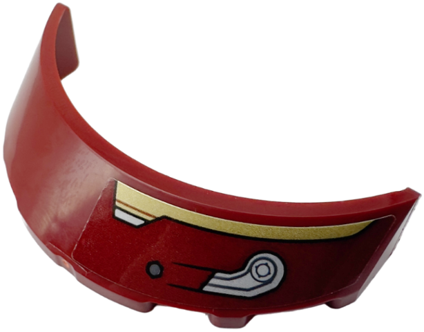 Windscreen 3 x 6 x 1 Curved with Gold and Silver Armor Plates and Black Lines Pattern Model Right Side (Sticker) - Set 76247