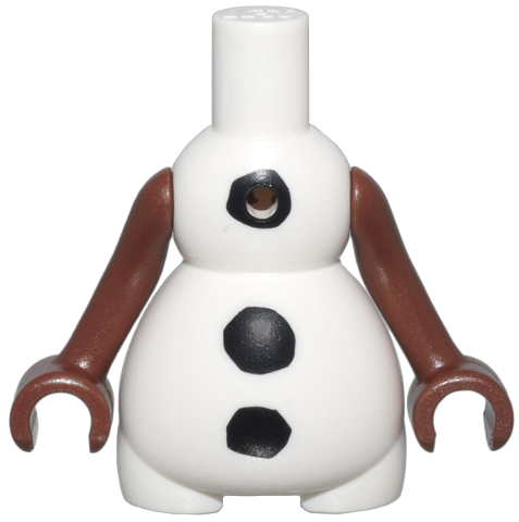 Body Snowman with Black Buttons Pattern, Reddish Brown Arms with Hands