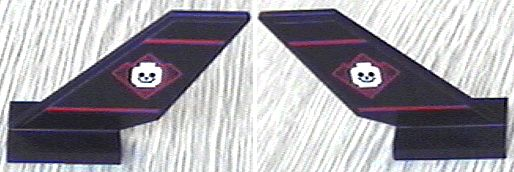 Tail Shuttle with Skull Smiling Minifigure Head Pattern on Both Sides (Stickers) - Set 6776