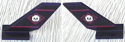 Tail Shuttle with Skull Smiling Minifigure Head Pattern on Both Sides (Stickers) - Set 6776