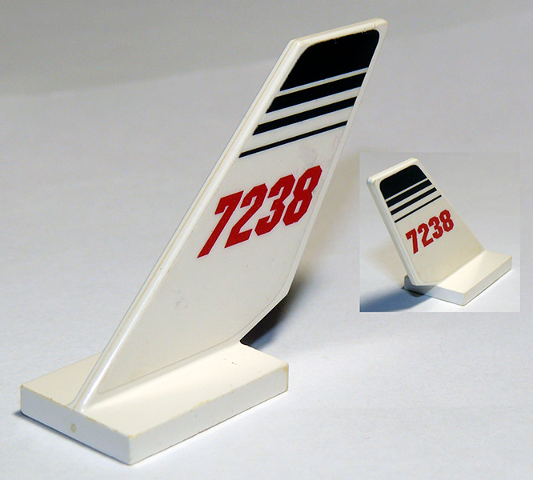 Tail Shuttle with '7238' and Black Lines Pattern on Both Sides (Stickers) - Set 7238