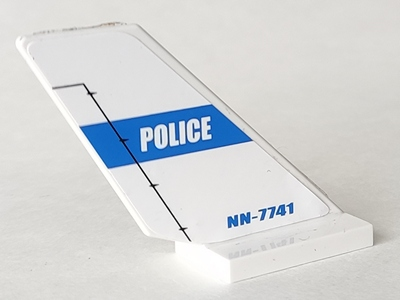 Tail Shuttle with 'POLICE' on Blue Stripe and 'NN-7741' Pattern on Both Sides (Stickers) - Set 7741