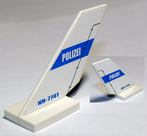 Tail Shuttle with 'POLIZEI' and 'NN-7741' Pattern on Both Sides (Stickers) - Set 7741