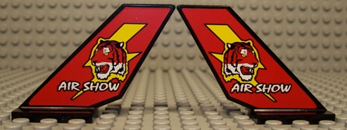 Tail Shuttle with Tiger and 'AIR SHOW' Pattern on Both Sides (Stickers) - Set 2774