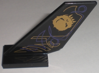 Tail Shuttle with Purple and Gold Skull and Lines Pattern on Left Side (Sticker) - Set 5984