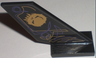 Tail Shuttle with Purple and Gold Skull and Lines Pattern on Right Side (Sticker) - Set 5984
