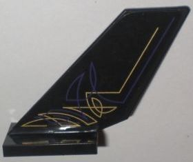 Tail Shuttle with Purple and Gold Geometric Lines Pattern on Left Side (Sticker) - Set 5984