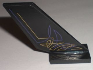 Tail Shuttle with Purple and Gold Geometric Lines Pattern on Right Side (Sticker) - Set 5984
