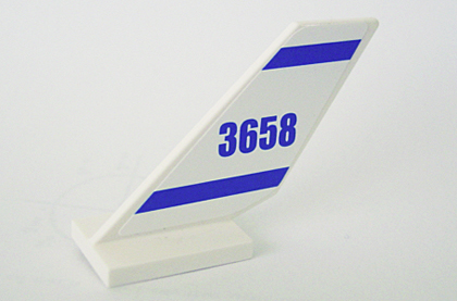Tail Shuttle with '3658' and Blue Stripes Pattern on Both Sides (Stickers) - Set 3658