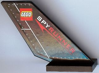 Tail Shuttle with Lego Logo and 'SPYRUNNER' Pattern on Both Sides (Stickers) - Set 3439