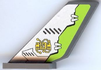 Tail Shuttle with Circuitry and Lime Edge Pattern on Both Sides (Stickers) - Set 8108