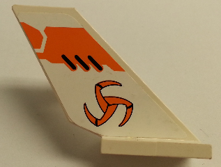 Tail Shuttle with Orange Tri-Blade Pattern on Right Side (Sticker) - Set 8108