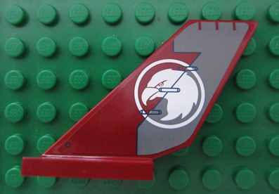 Tail Shuttle with White Eagle Head in Circle Pattern on Both Sides (Stickers) - Set 7307