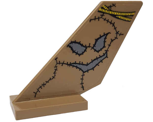 Tail Shuttle with Scarecrow Face Pattern on Both Sides (Stickers) - Set 7786