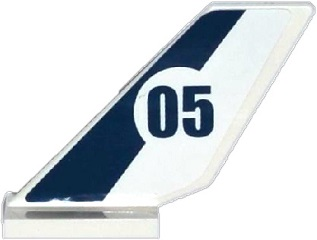 Tail Shuttle with Dark Blue Stripe and '05' in White Circle Pattern on Both Sides (Stickers) - Set 60067