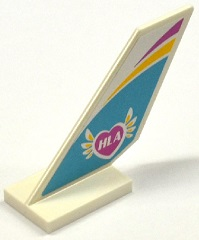 Tail Shuttle with Yellow and Magenta Stripes and 'HLA' in Winged Heart on Medium Azure Background Pattern on Both Sides (Stickers) - Set 41100