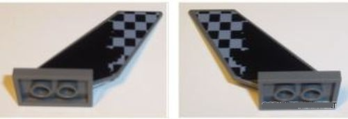 Tail Shuttle with Light Bluish Gray Checkered Pattern on Both Sides (Stickers) - Set 42002