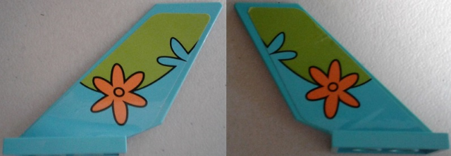 Tail Shuttle with Lime Arc with Medium Azure Splash and Orange Flower Pattern on Both Sides (Stickers) - Set 75901