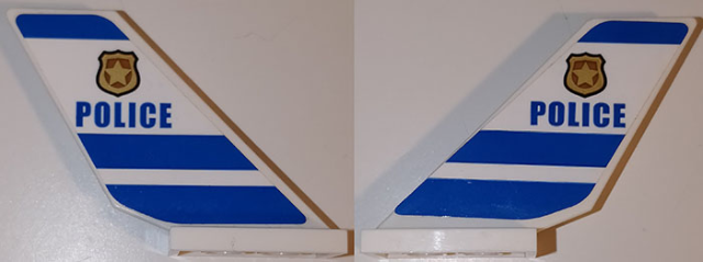 Tail Shuttle with 'POLICE', Badge and Blue Stripes Pattern on Both Sides (Stickers) - Set 60138