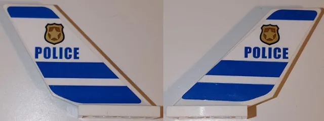 Tail Shuttle with 'POLICE', Badge and Blue Stripes Pattern on Both Sides (Stickers) - Set 60138