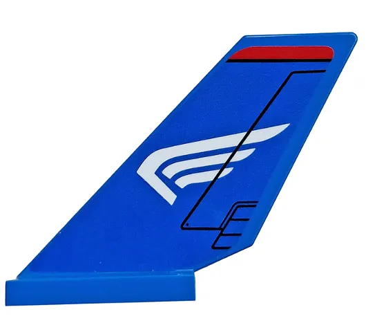 Tail Shuttle with White Wing on Blue Background Pattern Model Left Side (Sticker) - Set 76076
