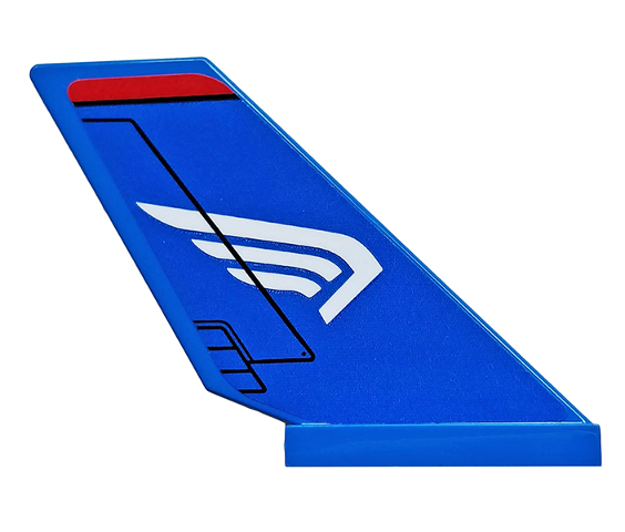 Tail Shuttle with White Wing on Blue Background Pattern Model Right Side (Sticker) - Set 76076