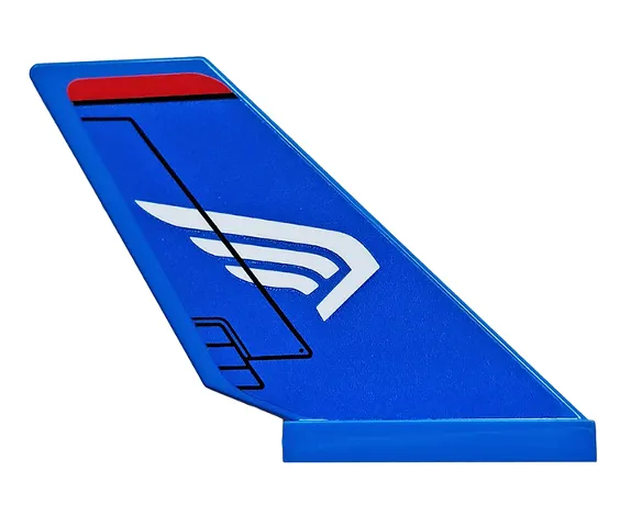 Tail Shuttle with White Wing on Blue Background Pattern Model Right Side (Sticker) - Set 76076