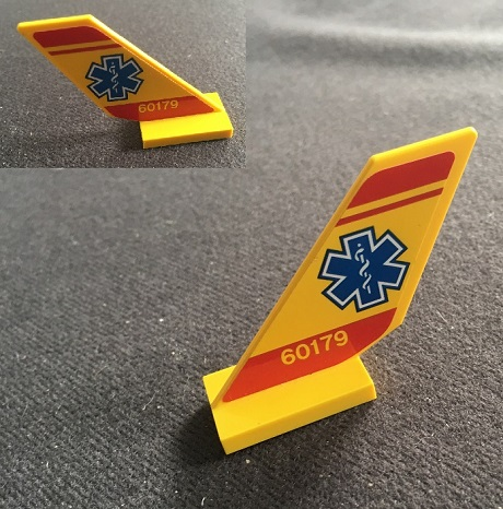Tail Shuttle with EMT Star of Life, Red Stripes, '60179' Pattern on Both Sides (Stickers) - Set 60179