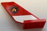 Tail Shuttle with Fire Logo Badge on Red Background and White Stripe Pattern on Both Sides (Stickers) - Set 60110