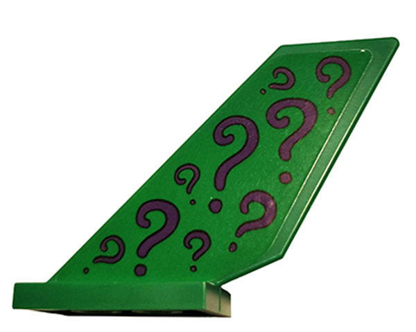 Tail Shuttle with Dark Purple Question Marks on Green Background Pattern on Both Sides (Stickers) - Set 76120