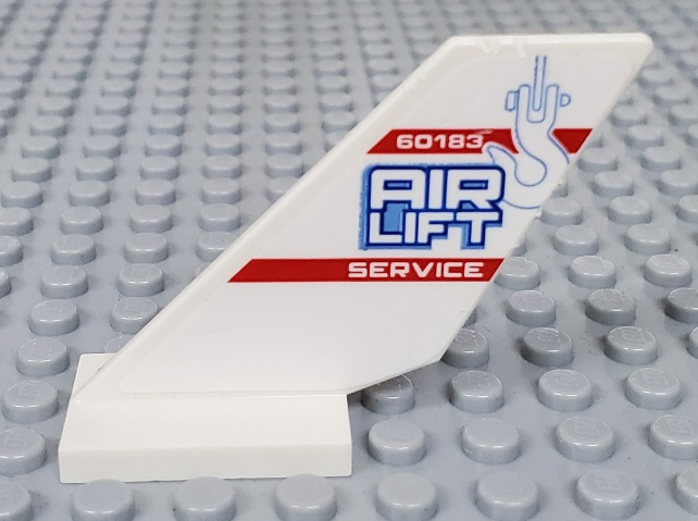 Tail Shuttle with '60183 AIR LIFT SERVICE' and Hook Pattern on Both Sides (Stickers) - Set 60183
