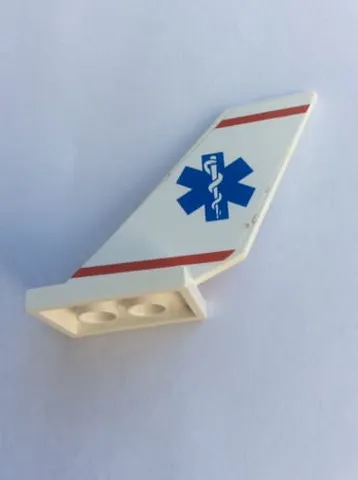 Tail Shuttle with 2 Red Stripes and Blue Star of Life Pattern on Both Sides (Stickers) - Set 2064