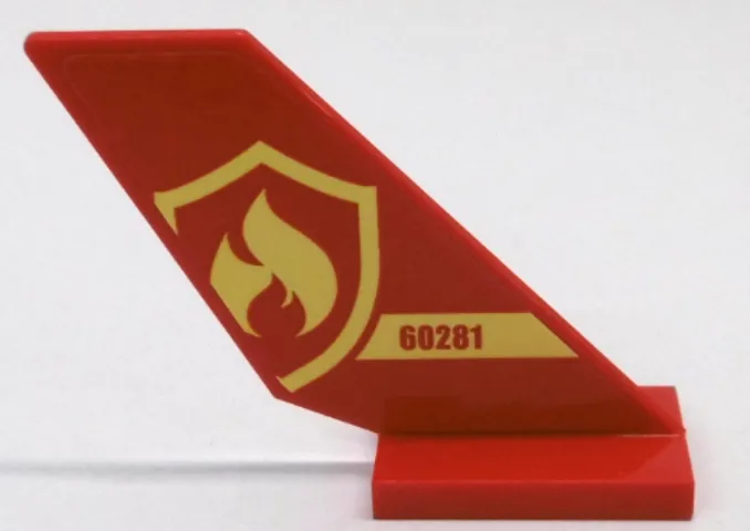 Tail Shuttle with '60281' and Fire Logo Pattern on Both Sides (Stickers) - Set 60281