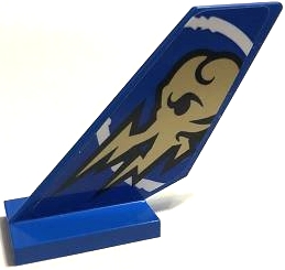 Tail Shuttle with Gold Ninjago Jay Lightning Symbol in White Circle Pattern Model Left Side (Sticker) - Set 70668
