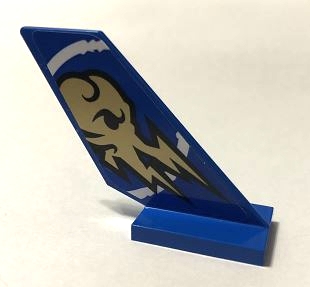 Tail Shuttle with Gold Ninjago Jay Lightning Symbol in White Circle Pattern Model Right Side (Sticker) - Set 70668