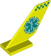 Tail Shuttle with Dark Turquoise EMT Star of Life and Checkered Stripe Pattern on Both Sides