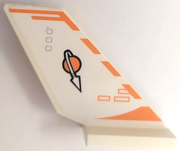 Tail Shuttle with Orange and White Classic Space Logo and Stripes Pattern Model Right Side (Sticker) - Set 7649