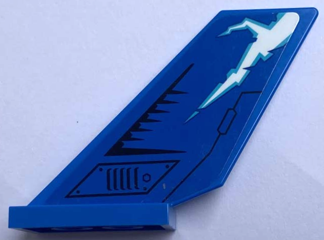 Tail Shuttle with White Lightning, Black Hatch, Rivets and Air Vent Pattern Model Left Side (Sticker) - Set 71699