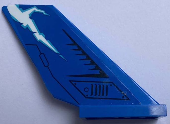 Tail Shuttle with White Lightning, Black Hatch, Rivets and Air Vent Pattern Model Right Side (Sticker) - Set 71699