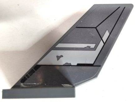 Tail Shuttle with Light Bluish Gray Worn Stripes and Armor Plates with Black Outlines Pattern Model Right Side (Sticker) - Set 75346