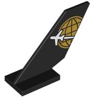 Tail Shuttle with Globe and White Airplane Pattern on Both Sides