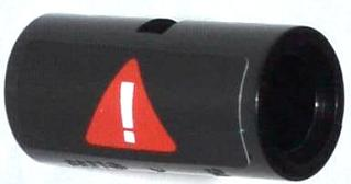 Technic, Pin Connector Round 2L with Slot with White Exclamation Mark on Red Triangle Pattern (Sticker) - Set 70808