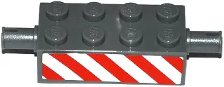 Brick, Modified 2 x 4 with Pins with Red and White Danger Stripes Pattern (Sticker) - Set 60080