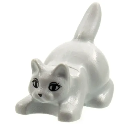 Cat, Crouching with Black Eyes, Eyelashes and Nose Pattern