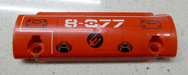 Technic, Panel Curved 11 x 3 with Panels, Trident and White '8-077' Pattern, Right Side (Sticker) - Set 8077